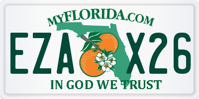 FL license plate EZAX26