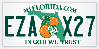 FL license plate EZAX27