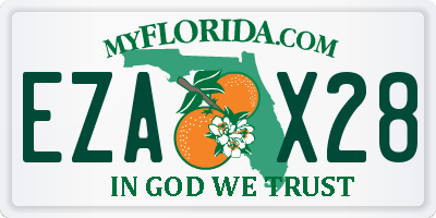 FL license plate EZAX28