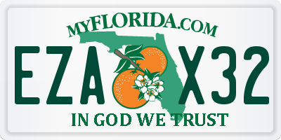FL license plate EZAX32