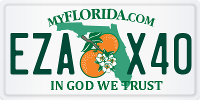 FL license plate EZAX40