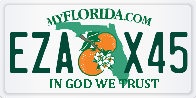 FL license plate EZAX45