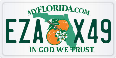 FL license plate EZAX49