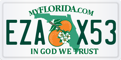 FL license plate EZAX53