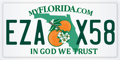 FL license plate EZAX58