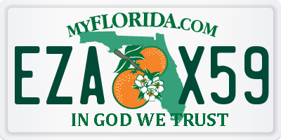FL license plate EZAX59