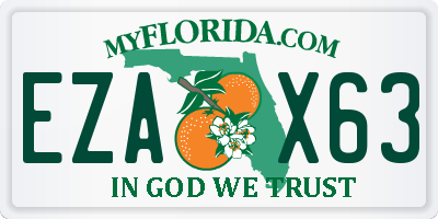FL license plate EZAX63