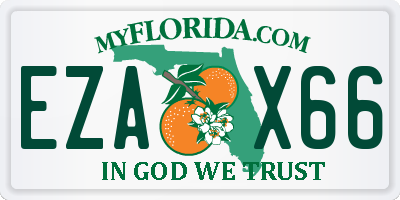 FL license plate EZAX66
