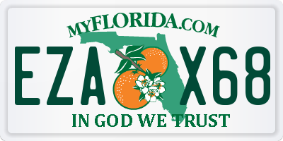 FL license plate EZAX68
