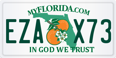 FL license plate EZAX73