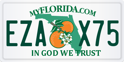 FL license plate EZAX75