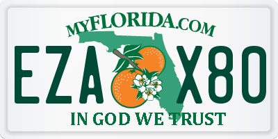 FL license plate EZAX80