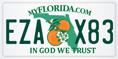 FL license plate EZAX83