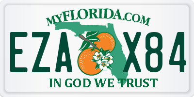 FL license plate EZAX84
