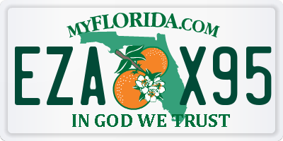 FL license plate EZAX95