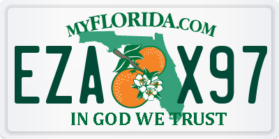 FL license plate EZAX97
