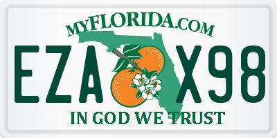 FL license plate EZAX98