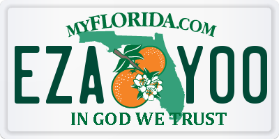 FL license plate EZAY00