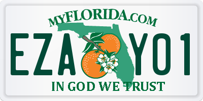 FL license plate EZAY01