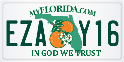 FL license plate EZAY16