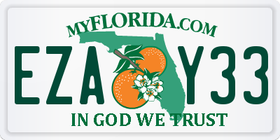 FL license plate EZAY33