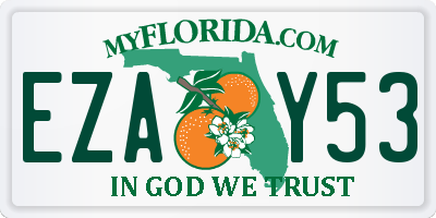 FL license plate EZAY53