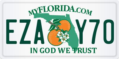 FL license plate EZAY70