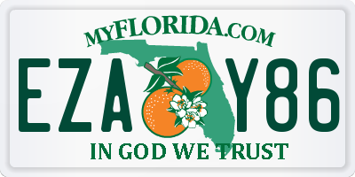 FL license plate EZAY86