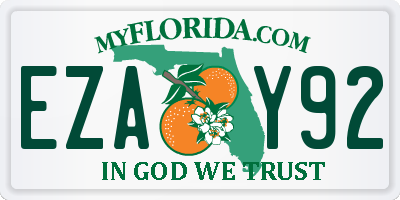 FL license plate EZAY92
