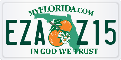 FL license plate EZAZ15
