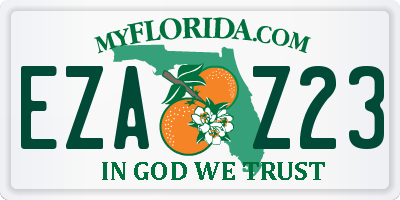 FL license plate EZAZ23