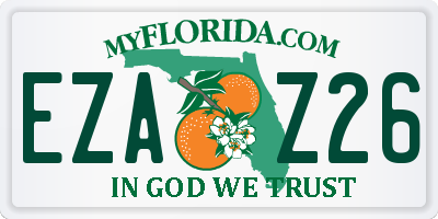 FL license plate EZAZ26