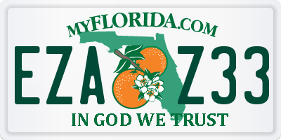 FL license plate EZAZ33
