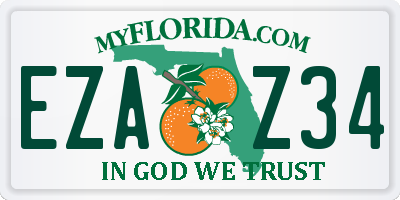 FL license plate EZAZ34