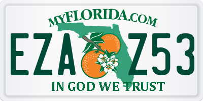 FL license plate EZAZ53