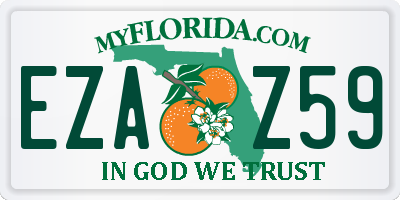 FL license plate EZAZ59