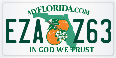 FL license plate EZAZ63