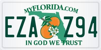 FL license plate EZAZ94