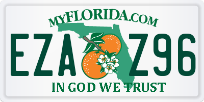FL license plate EZAZ96
