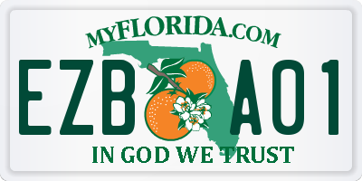 FL license plate EZBA01