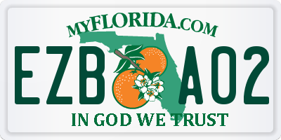 FL license plate EZBA02
