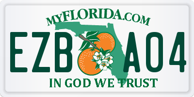 FL license plate EZBA04