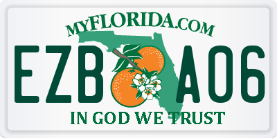FL license plate EZBA06