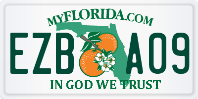 FL license plate EZBA09