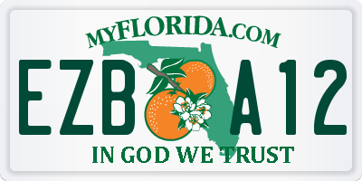 FL license plate EZBA12