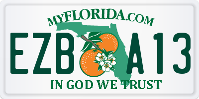 FL license plate EZBA13