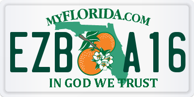 FL license plate EZBA16