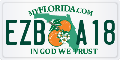 FL license plate EZBA18