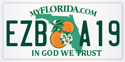 FL license plate EZBA19