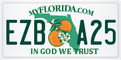 FL license plate EZBA25